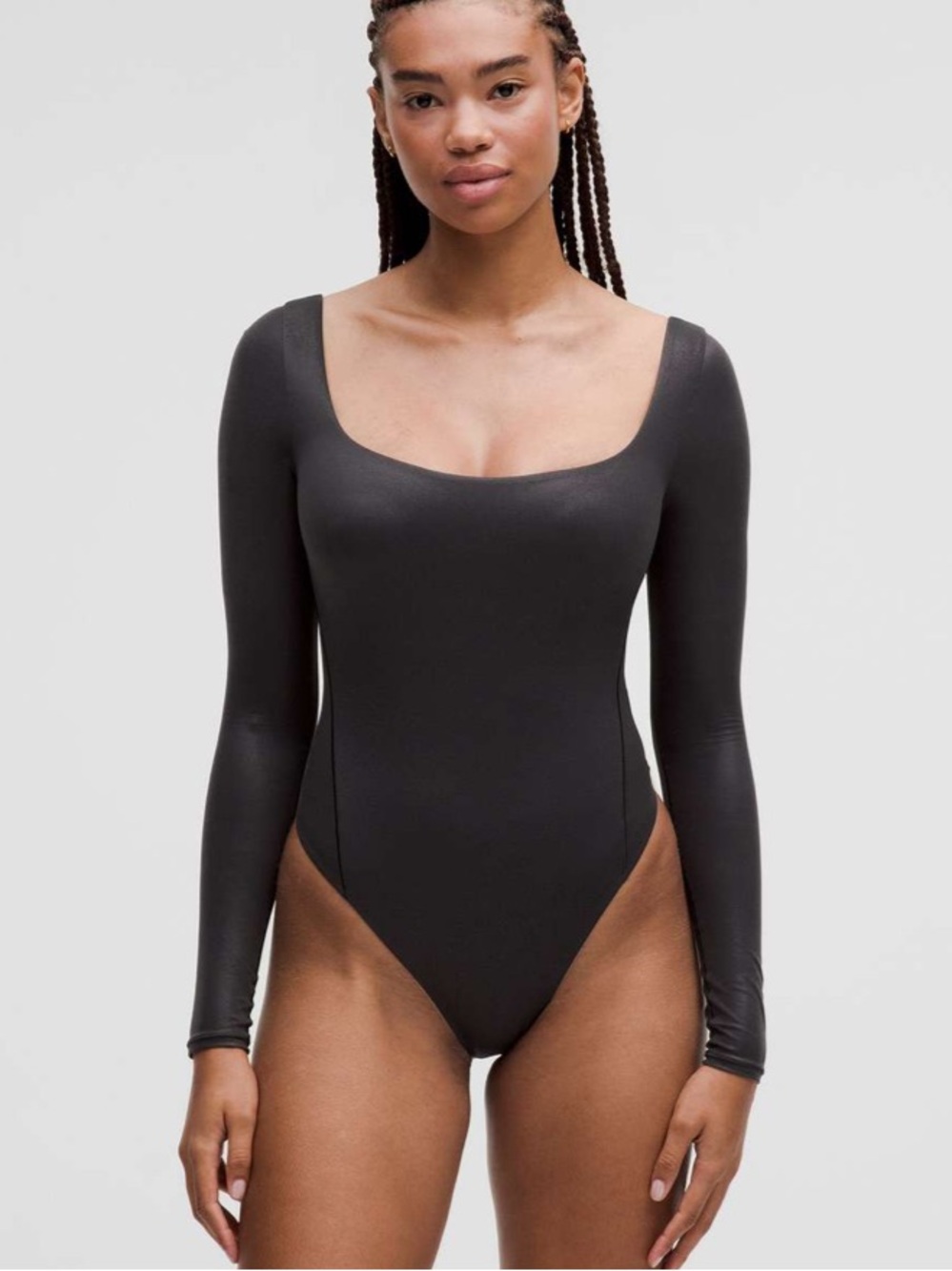lululemon Wundermost Ultra-Soft Nulu Square-Neck Long-Sleeve Bodysuit - Black